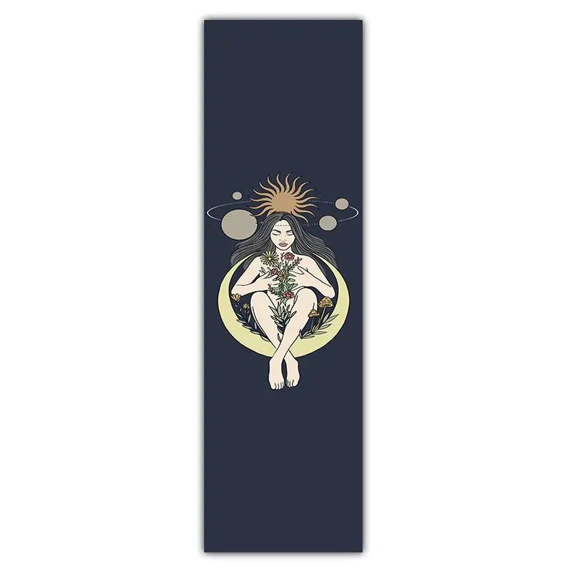 VIKAMA Sun Moon Star Rainbow Hair Starry Sky Goddess Long Strip Tapestry Wall Decoration Entrance Room Decoration Home Decor