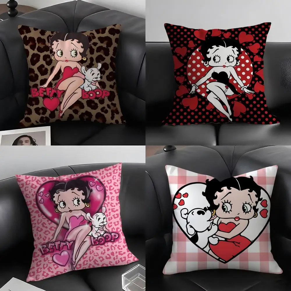 B-Betty BoopP Fashion Cushion Cover Pillowcase Ultra Soft Skin Friendly Fabric Cloud Like Comfort & Concealed Zipper