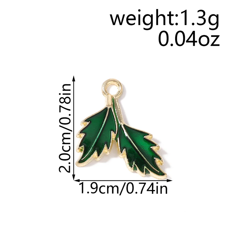 10 Stück niedliche Emaille-Anhänger mit Pflanzen- und Blattmotiven für die Herstellung von Halsketten, Ohrringen, Armbändern, DIY-Bastelarbeiten, Schmuckzubehör – Detail 6