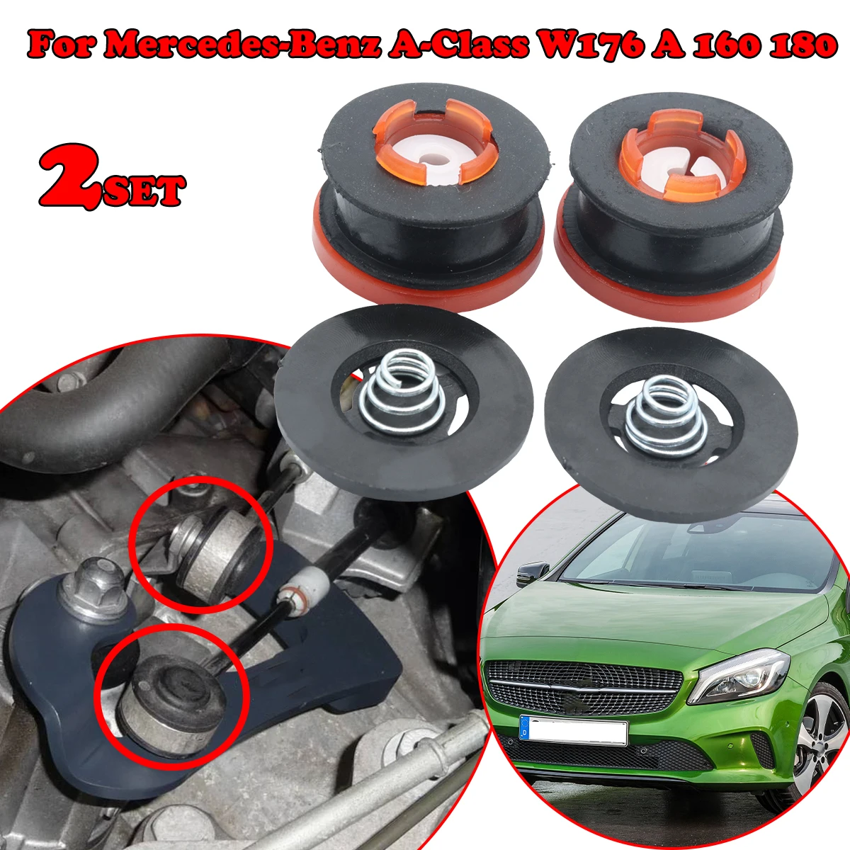

2set MT Gearbox Repair Kit For Mercedes-Benz A-Class W176 A 160 180 Shifter Cable End Bushing Gearbox Linkage Selector Connector