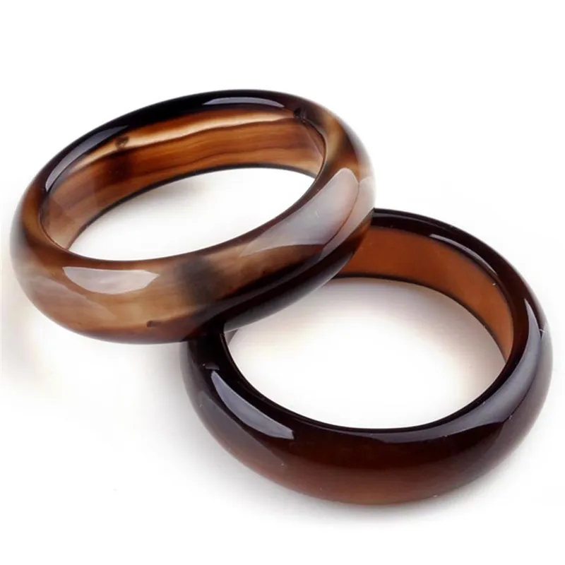 Wholesale 50pcs Natural Stone Agates Rings High Quality Texture Gem Finger Individuality Unisex Ring Jewelry