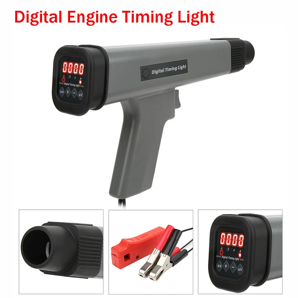 Digital Engine Timing Light 12V for Car Motorcycle Marine Strobe Lamp Detector Machine Auto Diagnostic Repair Tools