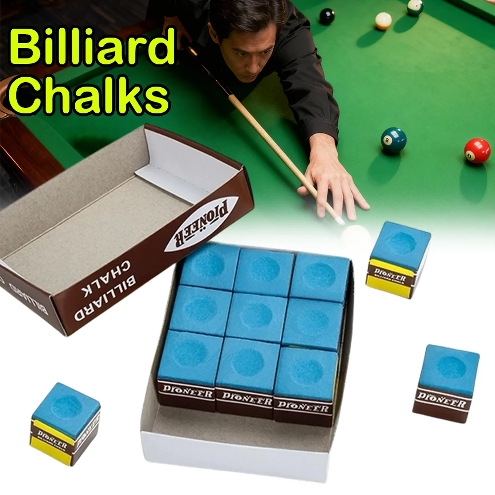 12 قطعة/صندوق تجمع جديلة الطباشير بركة عصا الطباشير تسعة الكرة تلميح الطباشير السنوكر السلس عدم الانزلاق منخفضة الغبار الأزرق الأخضر البلياردو اكسسوارات #1