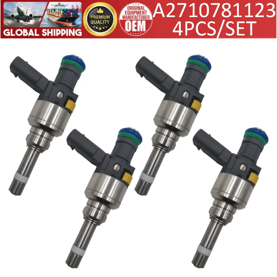 4pcs Fuel Injectors A2710781123 For Mercedes-Benz C250 SLK250 2012-2015#FJ1211