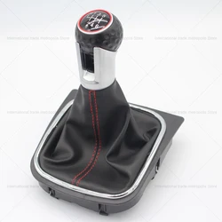 5 6 Gears Car Gear Shift Red Line Dust Cover Leather Case for Golf 5 6 7 MK5 R32 GT 2004 2005 2006 2007 2008 2009