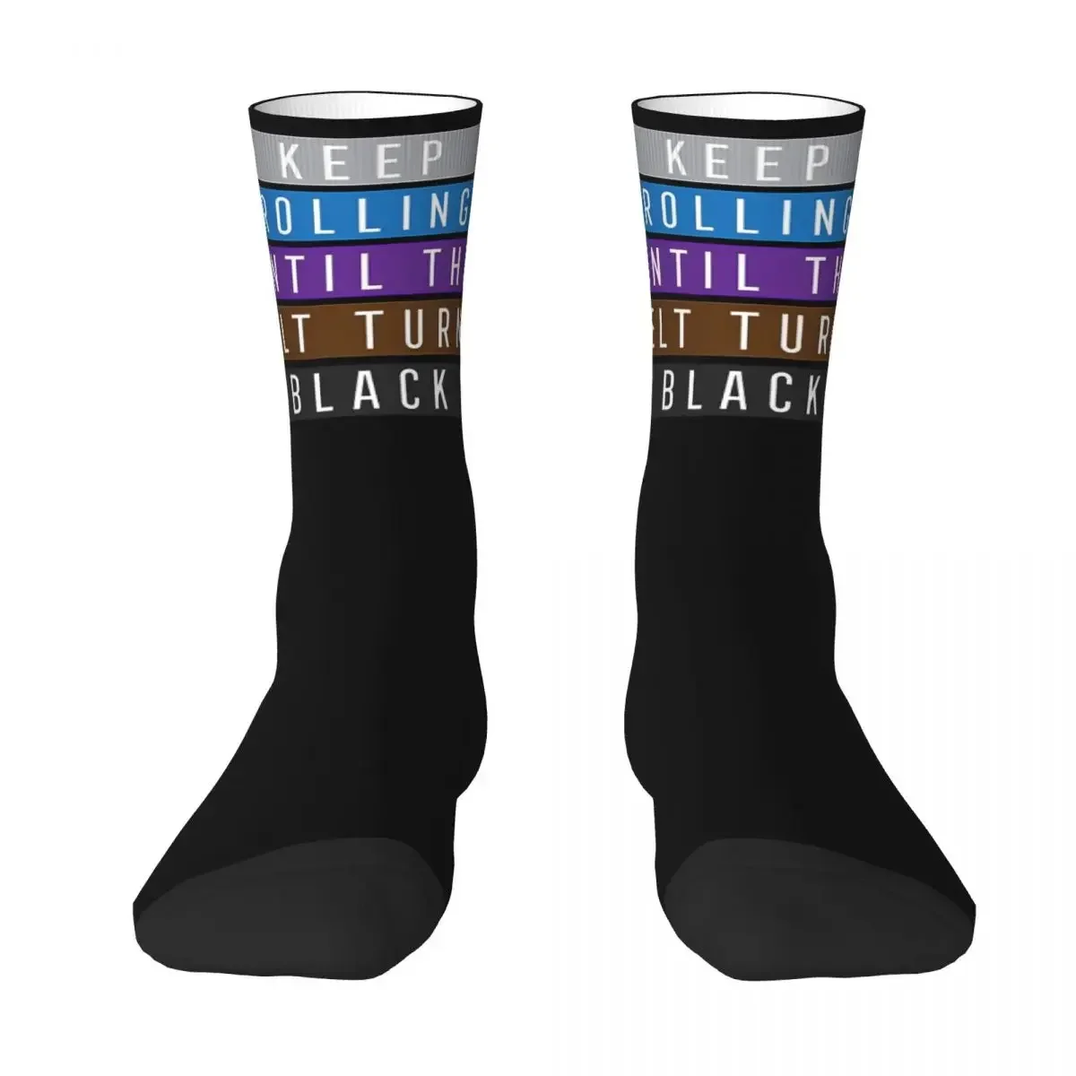 Jiu Jitsu BJJ Keep Rolling Light Socks Harajuku Sweat Absorbing Stockings All Season Long Socks for Man\'s Woman Birthday Present