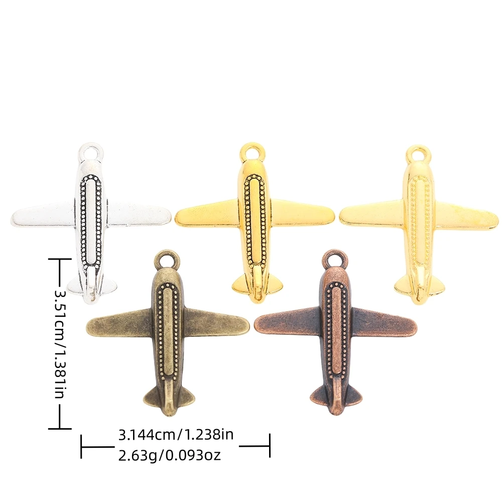 22pieces (aircraft) vintage zinc alloy charm metal pendant DIY jewelry discovery making accessories 3442