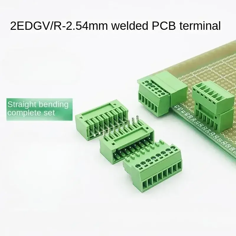 

Wire connector 2EDG-2.54mm pluggable PCB terminal with small pitch straight pin and bent pin header, complete set of 2P3P4P5P6P