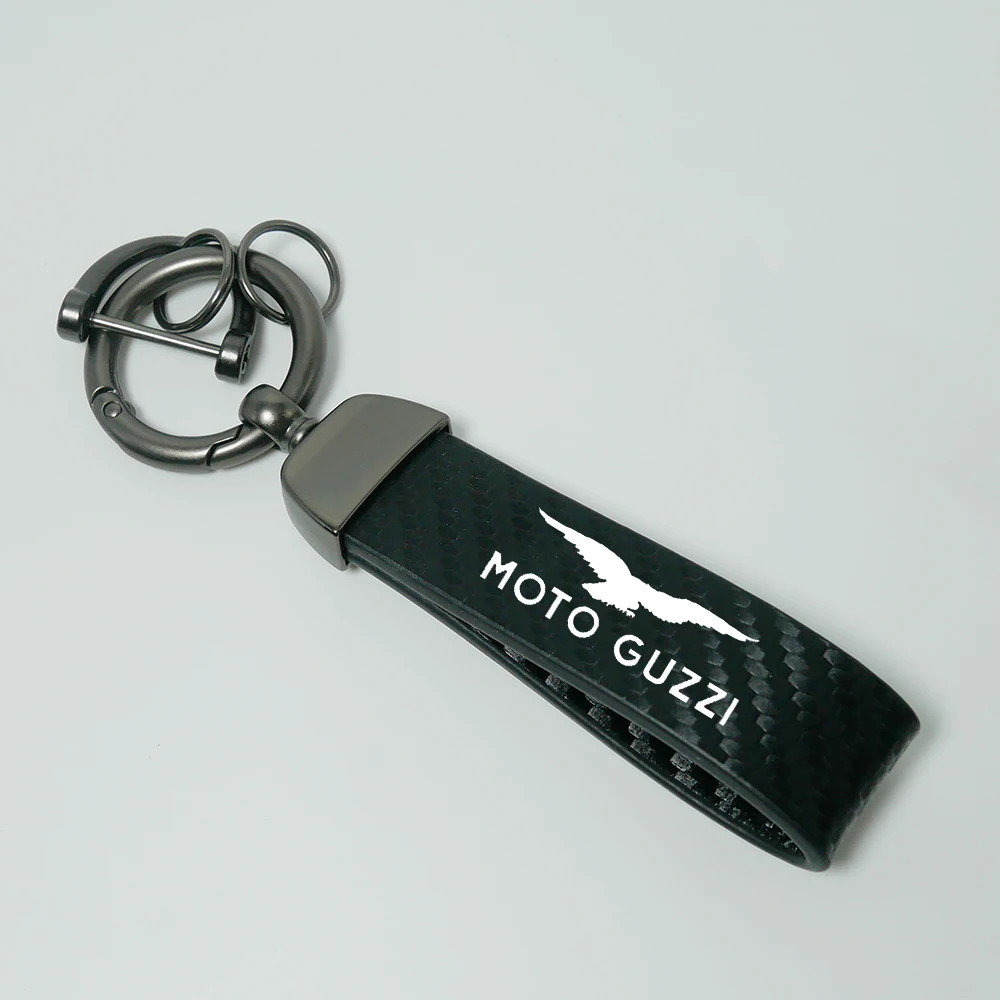 

Motorcycle Keychain Ring Carbon Fiber Metal Keychain Horseshoe Buckle for Automobile MOTO GUZZI JDM Keyring Accessories