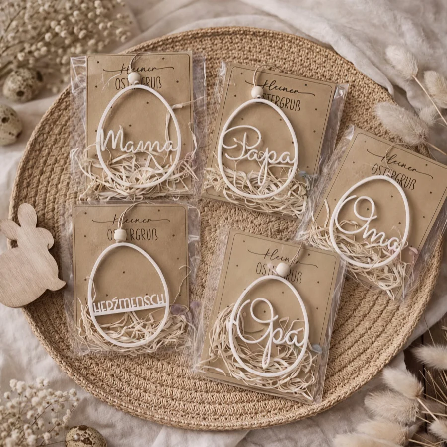 Moldes de Corte de Metal para Decorações de Páscoa Mama Papa Oma Opa Oder Herzmensch para Scrapbooking DIY, Criação de Cartões, Stencils e Álbuns de Fotos