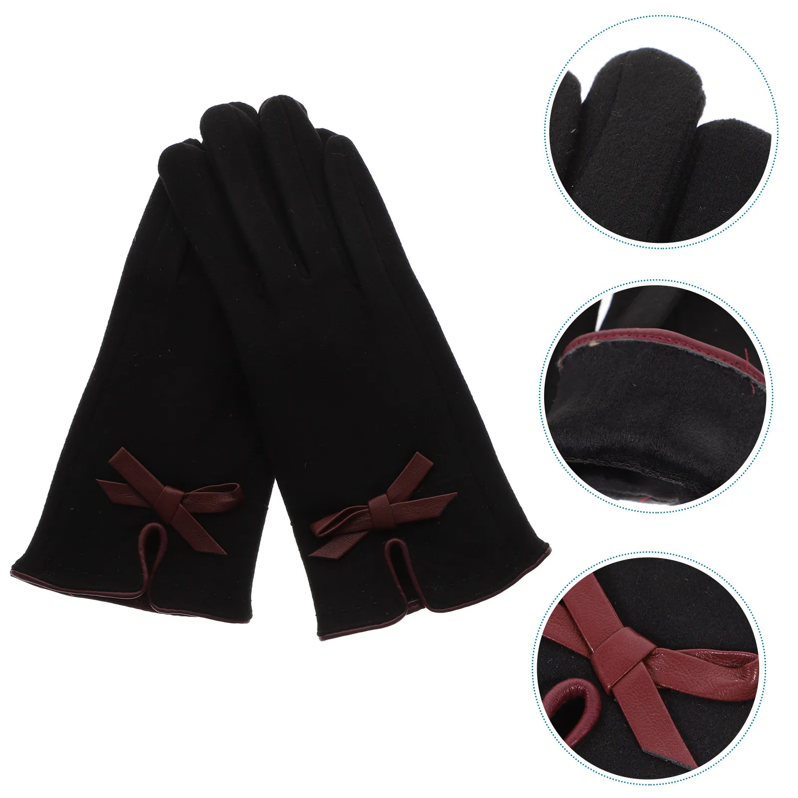 

1Pair Women Winter Touchscreen Gloves Warm Thermal PU Ski Gloves for Outdoor Activities Cold Weather Safety Grip