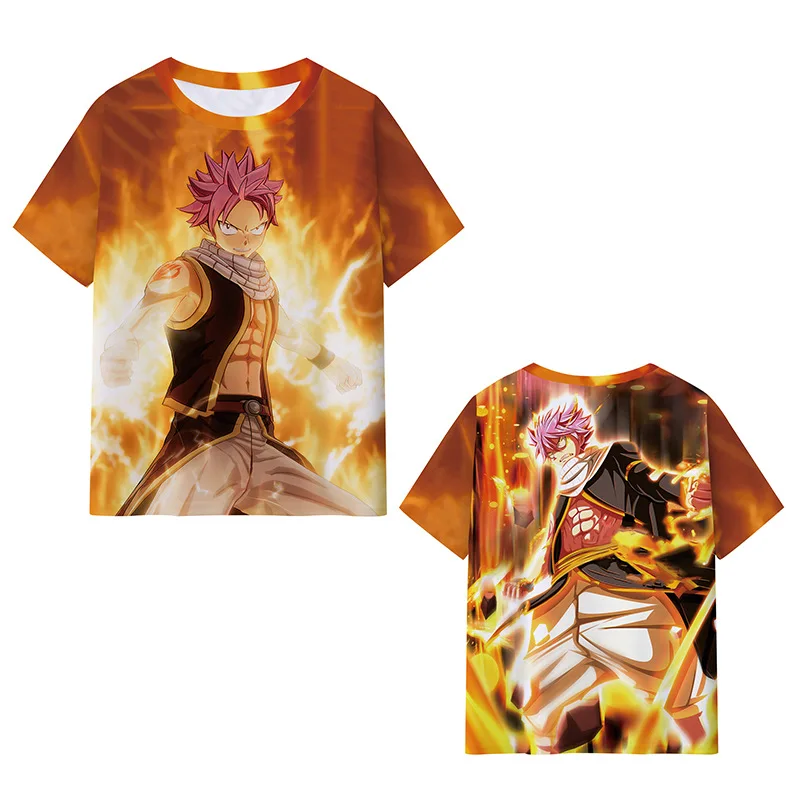 FAIRY TAIL Anime Short Sleeve T-Shirt Casual Sweatshirt Adult COS Full Color Plus Size Fashion Clothes