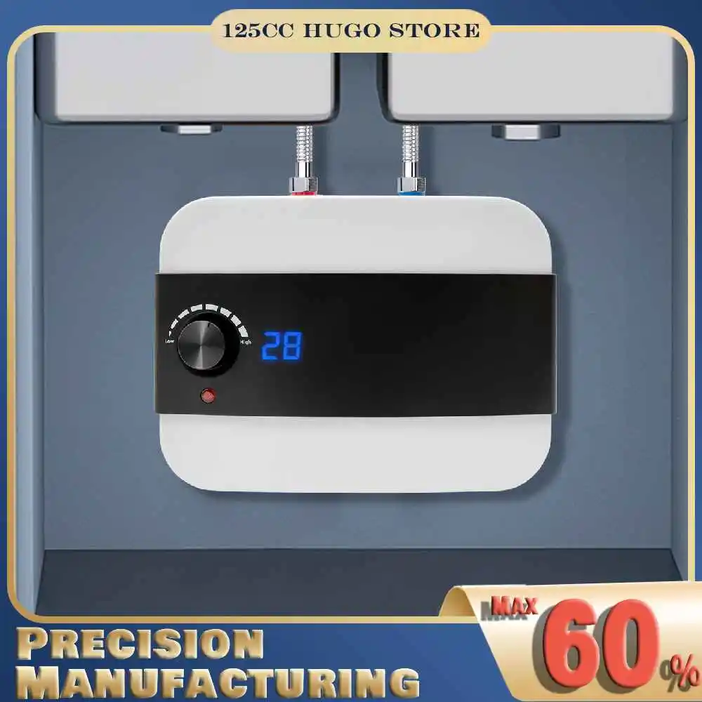 Chauffe-eau électrique 1500W, capacité 6L, mini-réservoir avec écran LED, adapté aux espaces compacts dans la maison ou les affaires