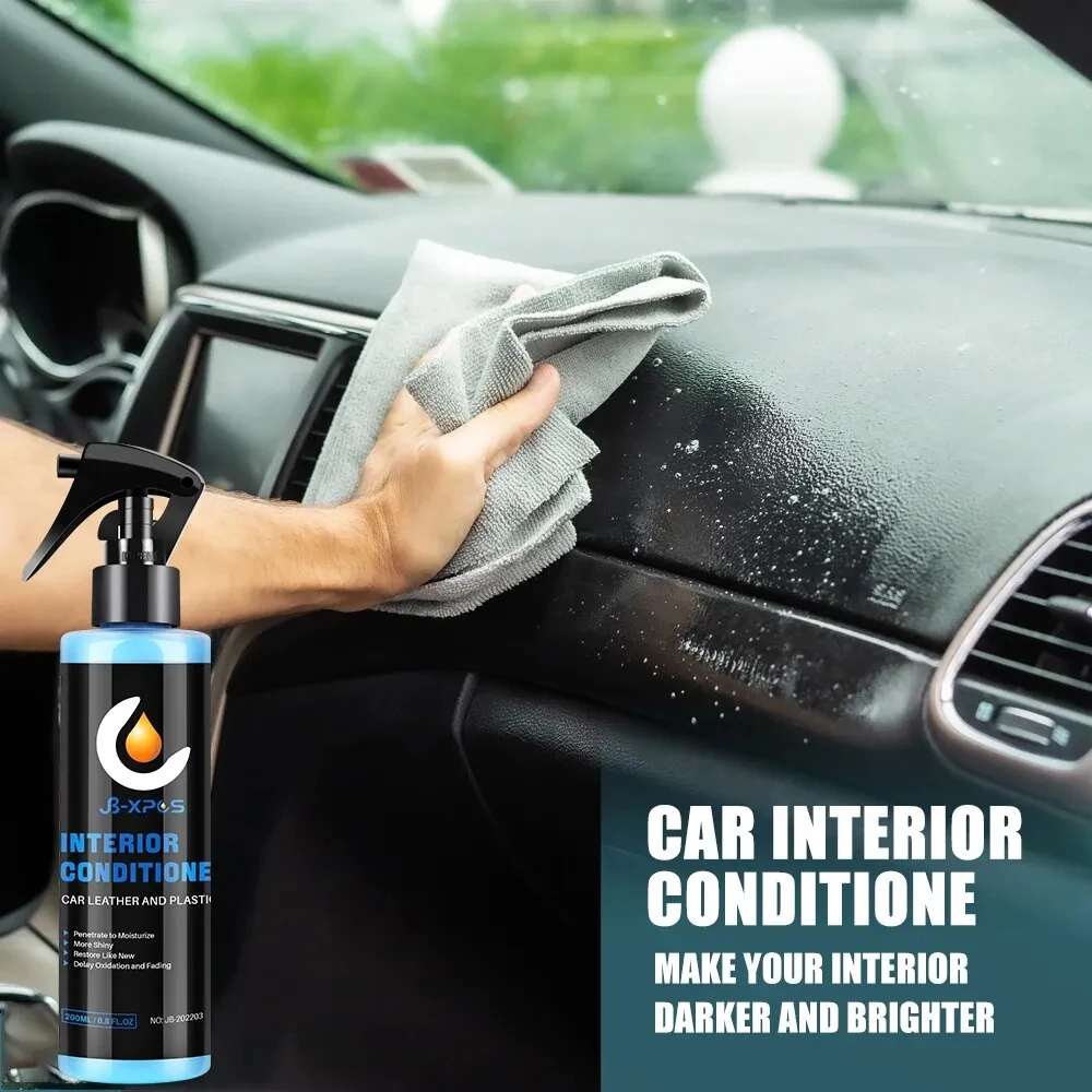 Plastic Leather Restorer Interior Trim Conditioner Polish Shine Cleaner Restore New Black Color Fading Repair Car Care Detail