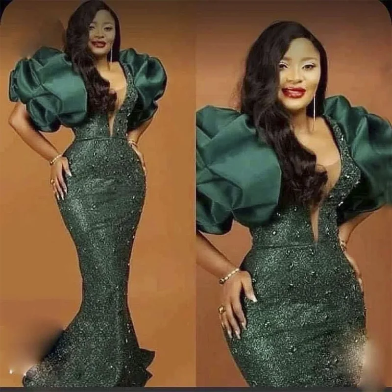 

Customized 2026 Elegant Mermaid Slim Fit Deep V-Neck Pleated Sexy Ball Dress Cocktail Party Back To School Formal Party Dress