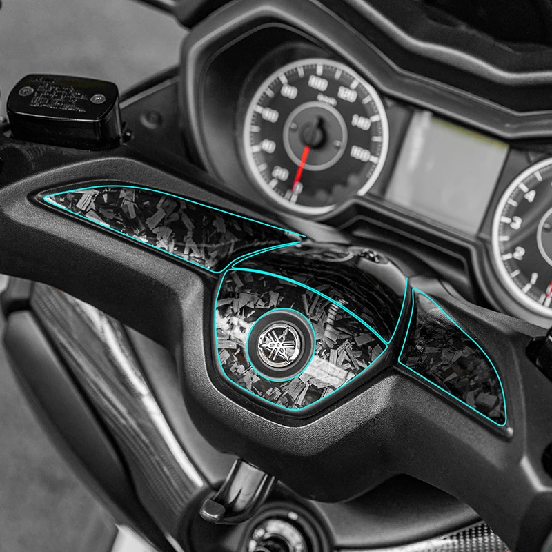 لياماها XMAX300 2022 نمط 5D مطبوعة مزورة ألياف الكربون الحصرية R & D واقية ملصق الدراجة الملحقات #2