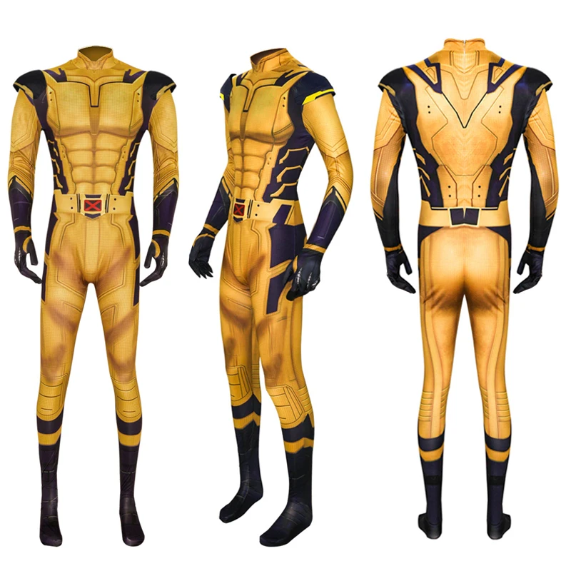 Wolverine Cosplay Costume James Howlett Jumpsuit Shoulder Armor Set 3D Printing Zentai Bodysuit Superhero Halloween Man Outfit