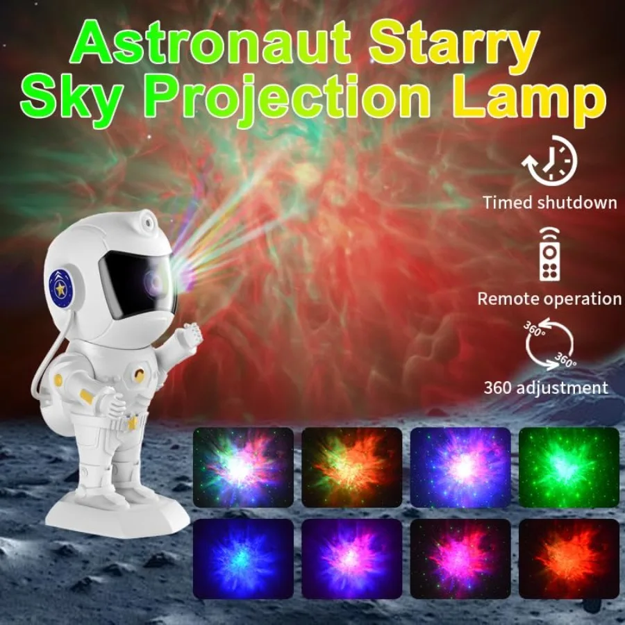 Astronaut Galaxy Star Projector, Starlight Space Nebula Sky Starry Ceiling LED Lamp with Timer and Remote, for Bedroom Decor, G