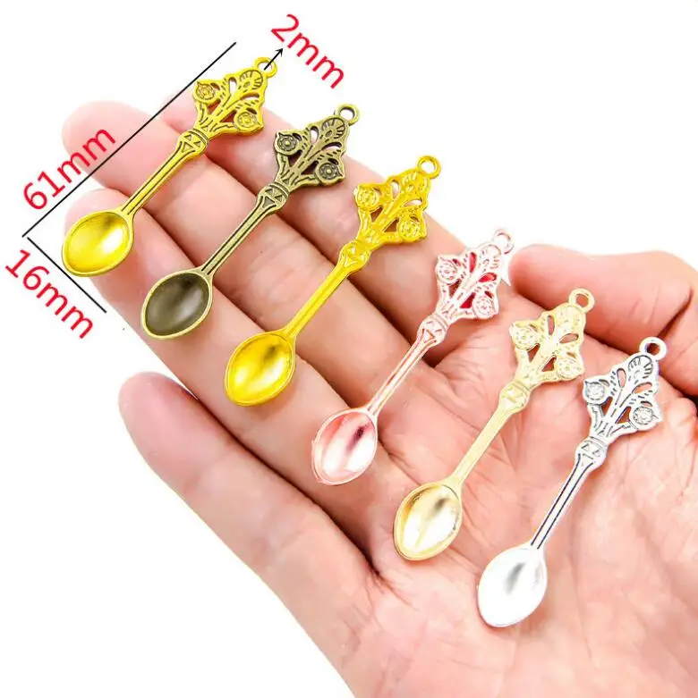 5pcs 61*16mm  Retro spoon Alloy Charm Pendant EF3897
