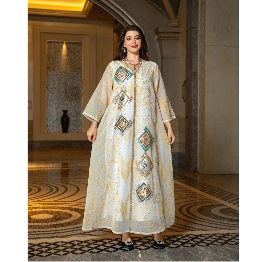 

Eid Ramadan Abaya Dubai Arabic Turkey Islam Muslim Long Dress Prayer Clothes Women Kaftan Marocain Djellaba Robe Femme Musulmane