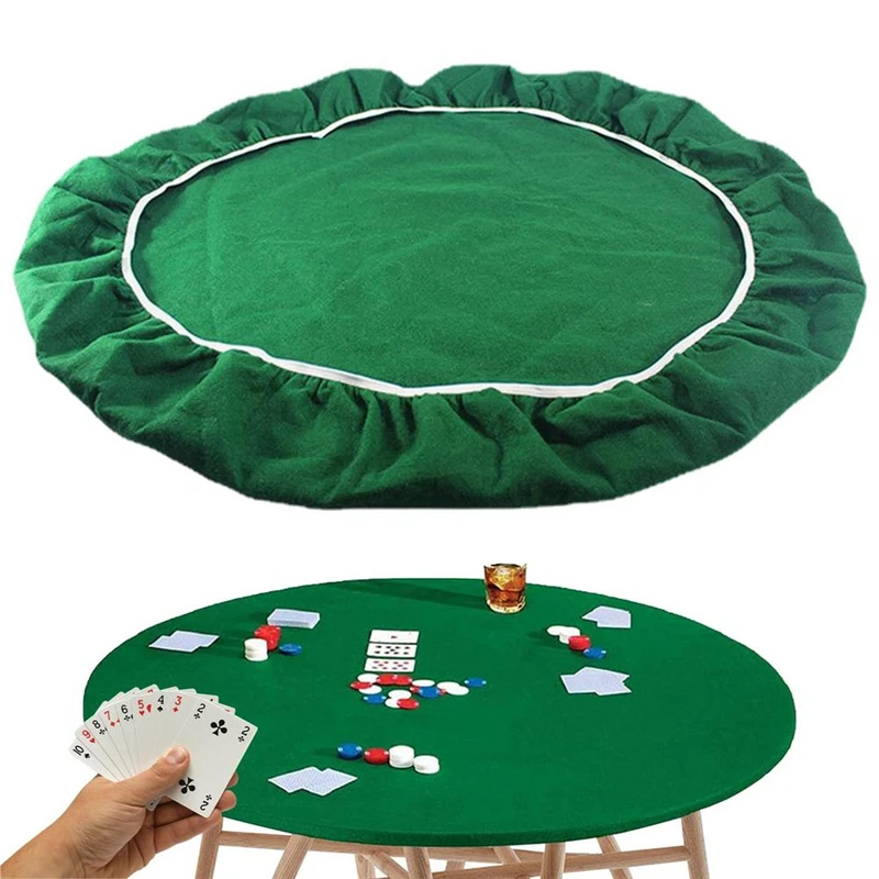 

Game Table Cover Poker Bridge Card Table Cover Circular Felt Non-slip Elastic Tablecloth For 36 To 48Inch Table Game Accessories