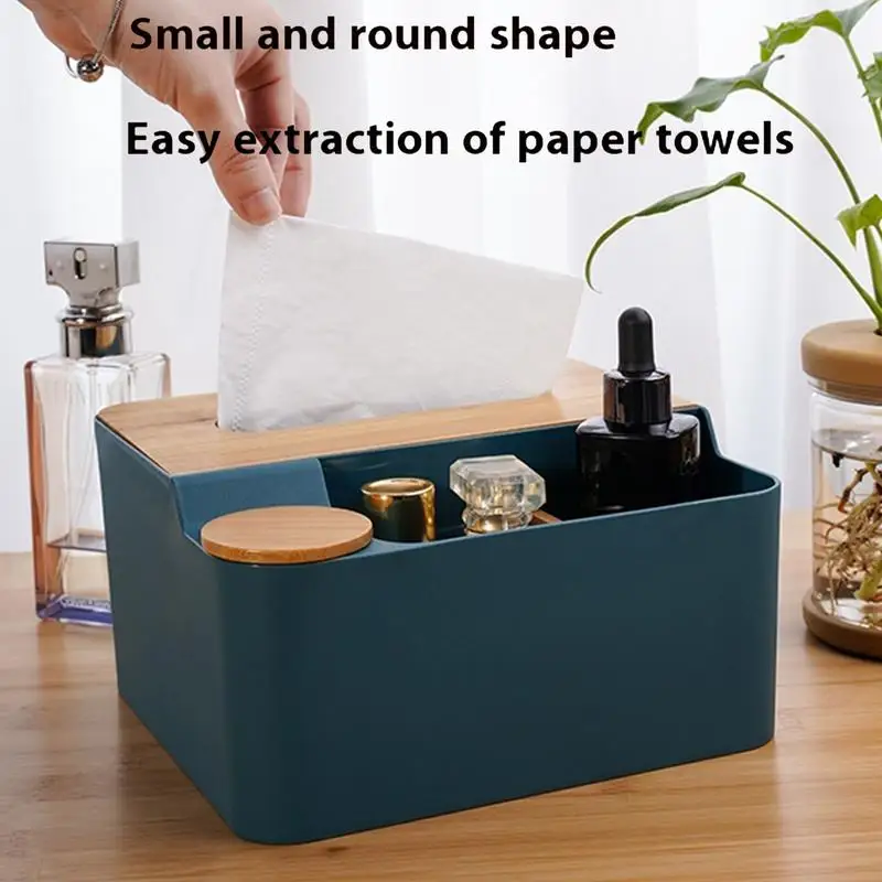 

Facial Tissue Dispenser Waterproof Napkin Dispenser Storage Box Rectangular Desktop Tissue Storage Organizer Multifunction