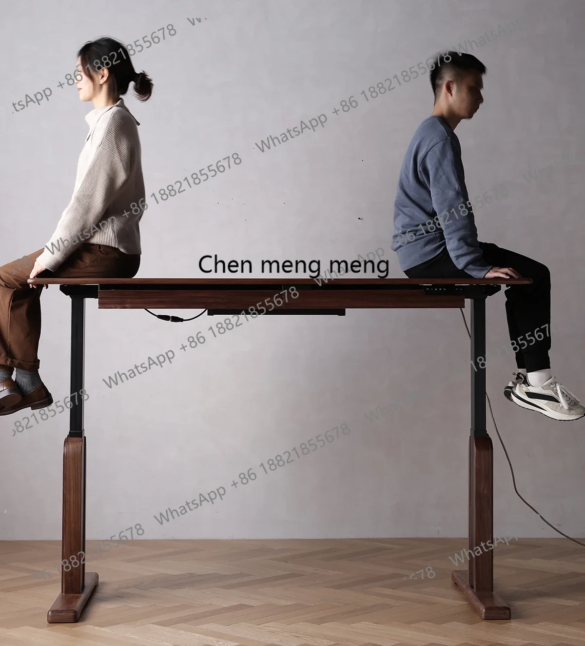 North American black walnut electric lifting desk intelligent solid wood lifting office computer desk