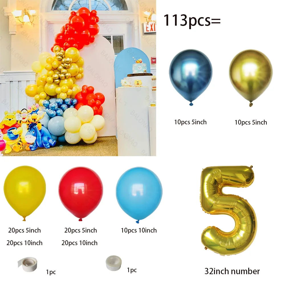 1set Disney Winnie The Pooh 1st Balloon Set Birthday Party Decoration Globos Set Party Baby Shower Supplies Toys for Girls Boys