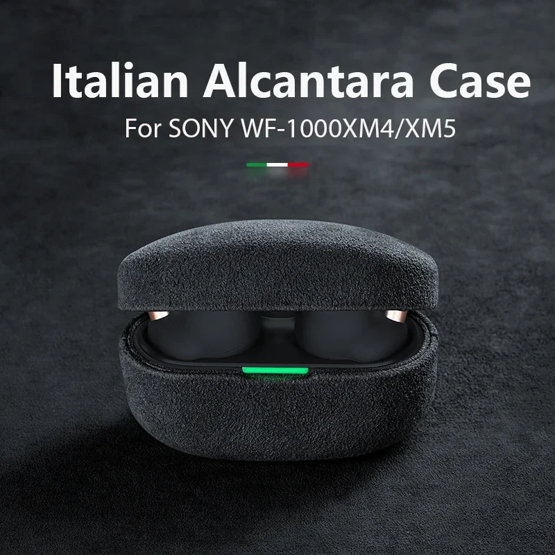 

Italy Real Alcantara Case For SONY WF-1000XM4 WF-1000XM5 Luxury Leather Handmade Cases WF 1000XM4 Protection Cover Earphone Case