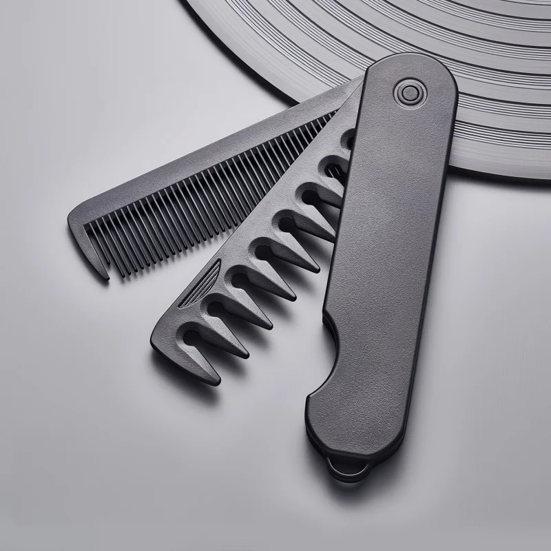 Barber Hair Clipper Folding Combs Multifuncional Plastic Wide Tooth Oil Head Comb Beard Combing Two In One Styling Tools