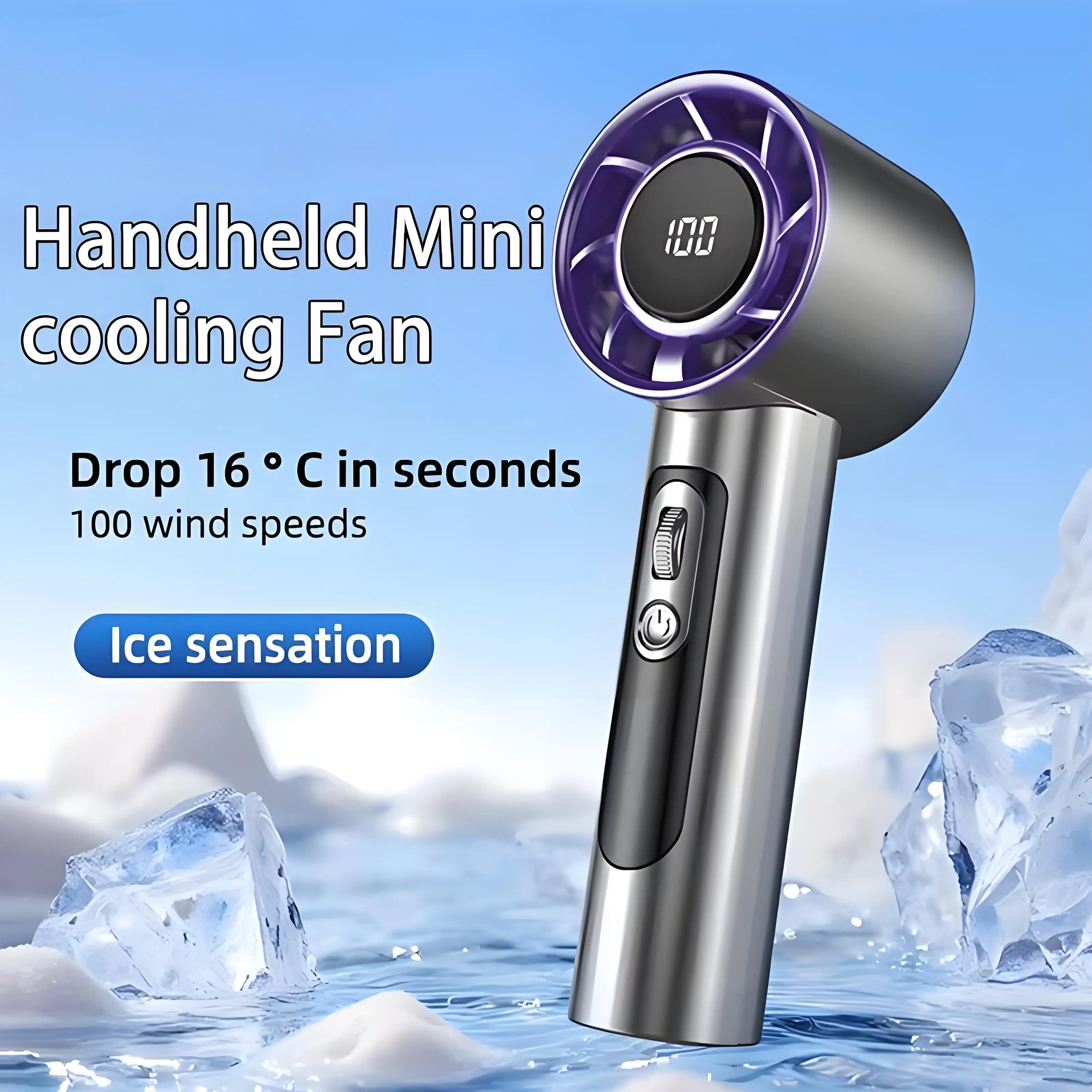 

2025 Новый мини-ручной турбовентилятор F08 со светодиодным дисплеем и 100-регулировкой скорости ветра, долговечный высокоскоростной вентилятор с зарядкой через USB