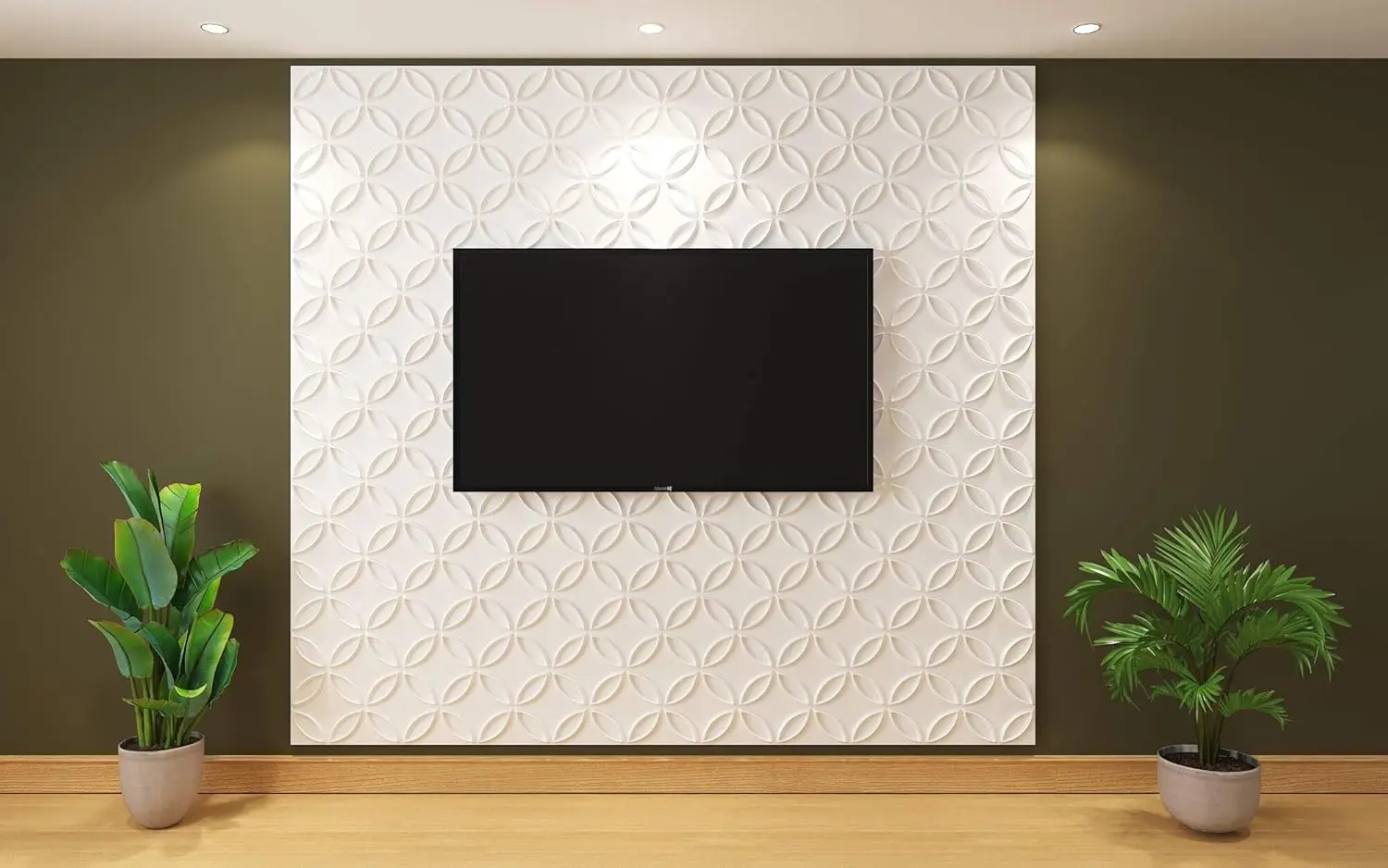 Blanco Paneles 3D, Paneles de Pared 3D para Hogar y Oficina (12 Piezas/3 ㎡ ）