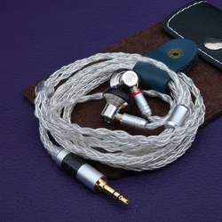 TMUSIC CR2 HiFi 64 Ohm Earphones Wired Customized Flat Head Headset Rich Details For Audiophiler Detachable 8 Strands MMCX Cable