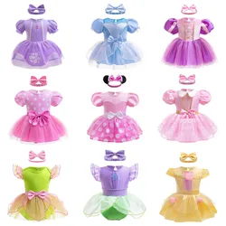 Baby Girls Princess Outfit Anna Snow White Fancy Dress Up Romper Headband Halloween Christmas Carnival Cosplay