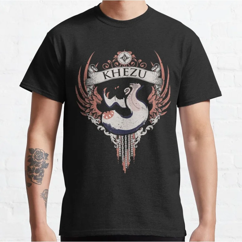 

KHEZU 0220 Monster hunter world gift t shirt for men Cartoon Video game MHW Graphic Tee Y2K Clothes All size tops S-6XL