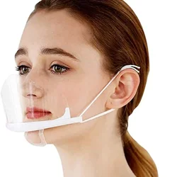 5 PC Transparent Smile Mask Catering Waiter Chef Anti-Fog Hygiene Masks Special Food Plastic Kitchen Restaurant Sanitary tool