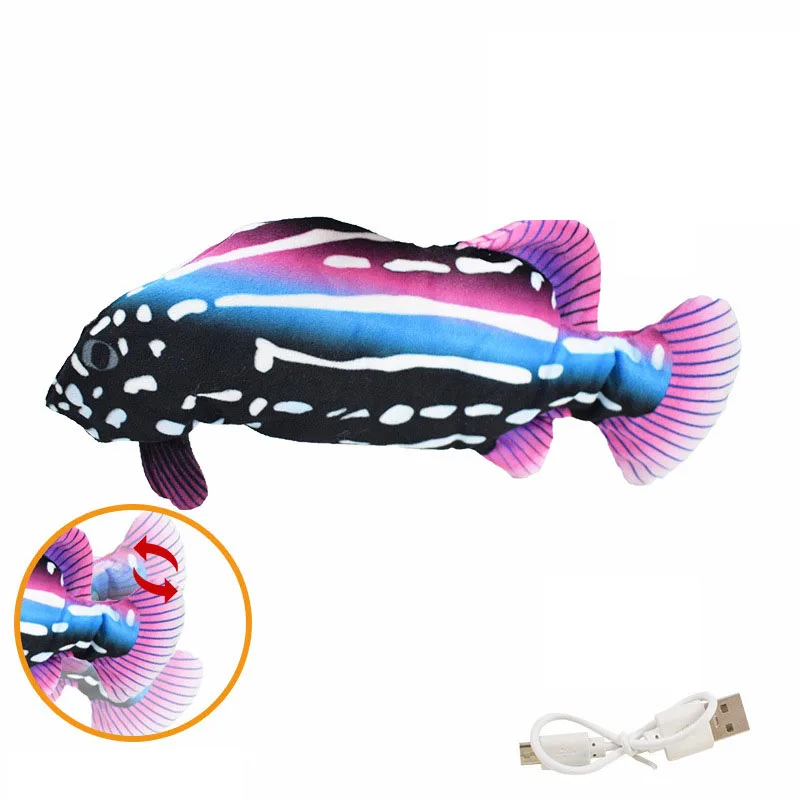 Gato Brinquedos Peixe Elétrico Com Carregamento USB Built-In Bateria De Lítio Simulação Realista Pet Molar Brinquedos Interativos Pet Supplies