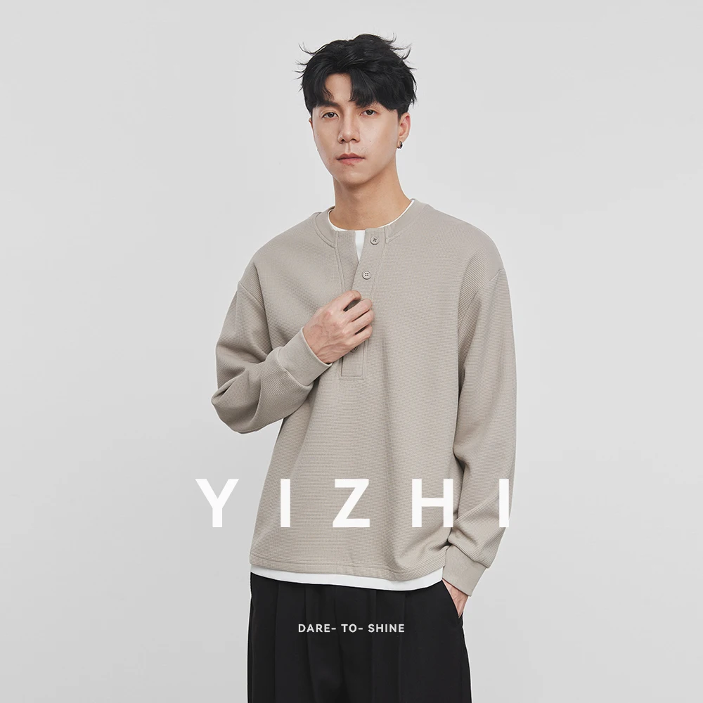 

Fashion Men's Long Sleeve Fake Two-piece Sweatshirt Spring and Autumn 2025 New Round Neck Loose Casual Underwear Men Clothing