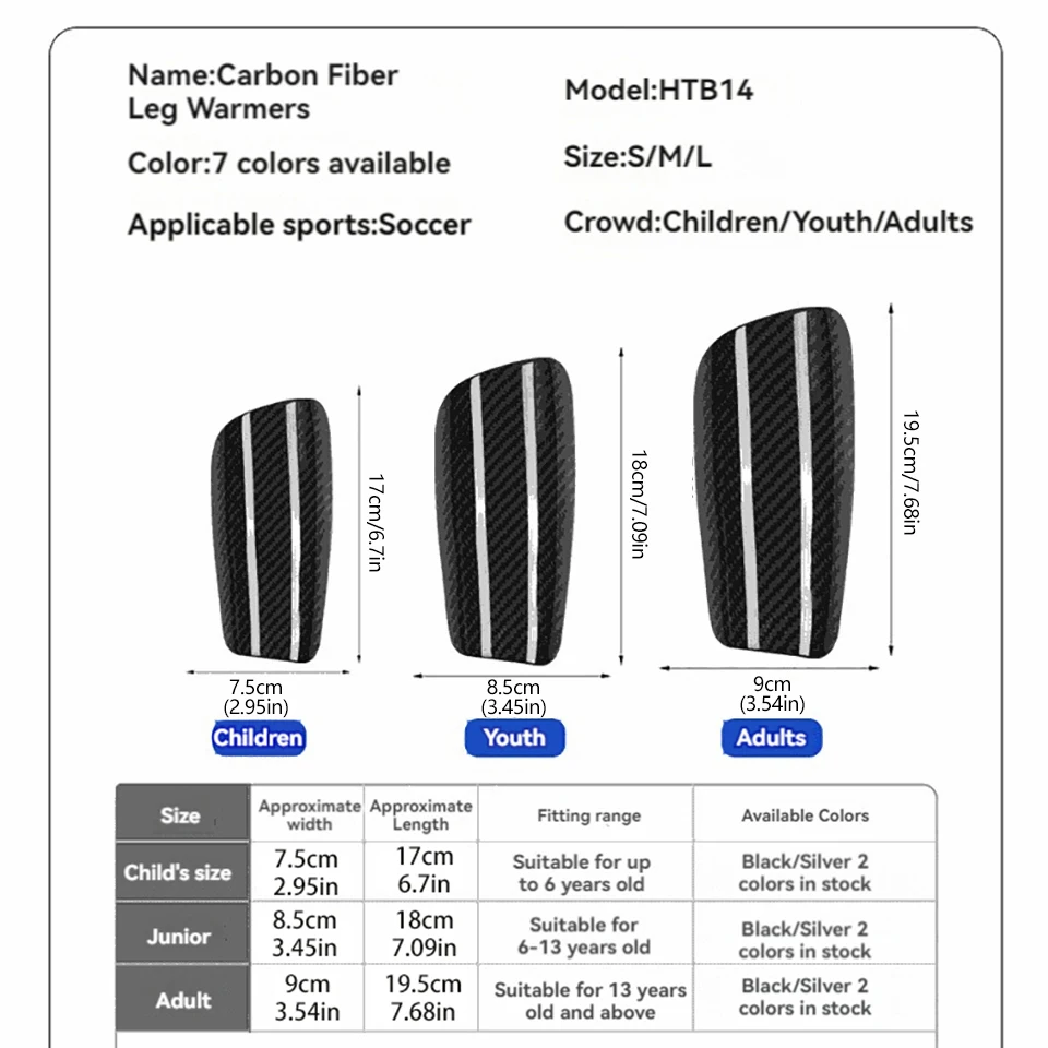 GOBYGO 1Pair Carbon Fiber Soccer Shin Guard Super Strong Shock Resistance EVA Sponge Portable Carrying Case Leg Protection Board