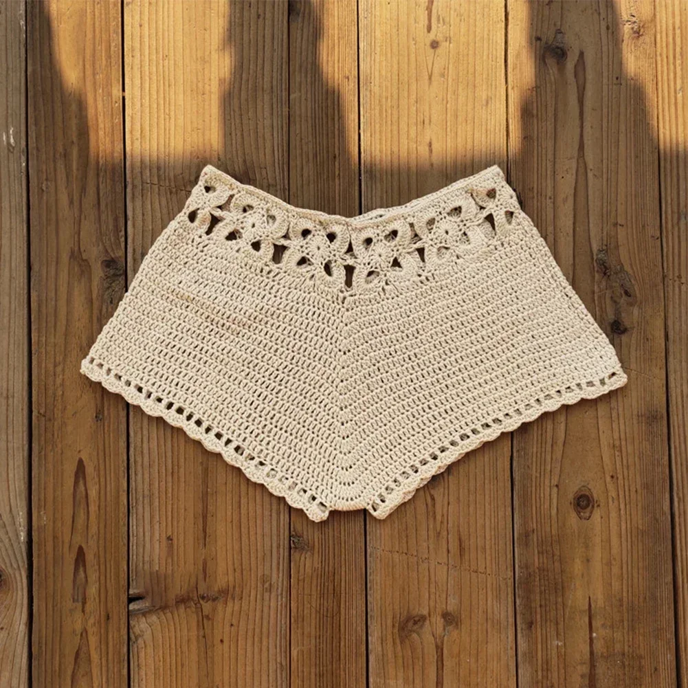 Short de bain au crochet décontracté pour femmes, bas de bikini sexy, maillots de bain de plage, pantalon de natation sans couture, short simple pour dames, solide, nouveau