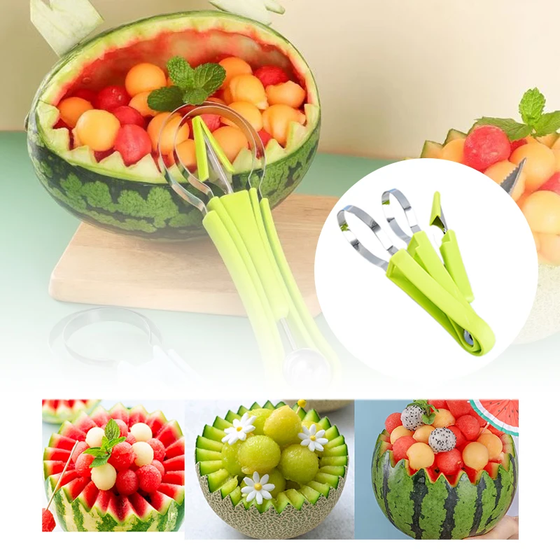 

Watermelon Slicer Cutter Scoop Fruit Carving Knife Cutter Fruit Platter Fruit Dig Pulp Separator Kitchen Home Gadgets Tools