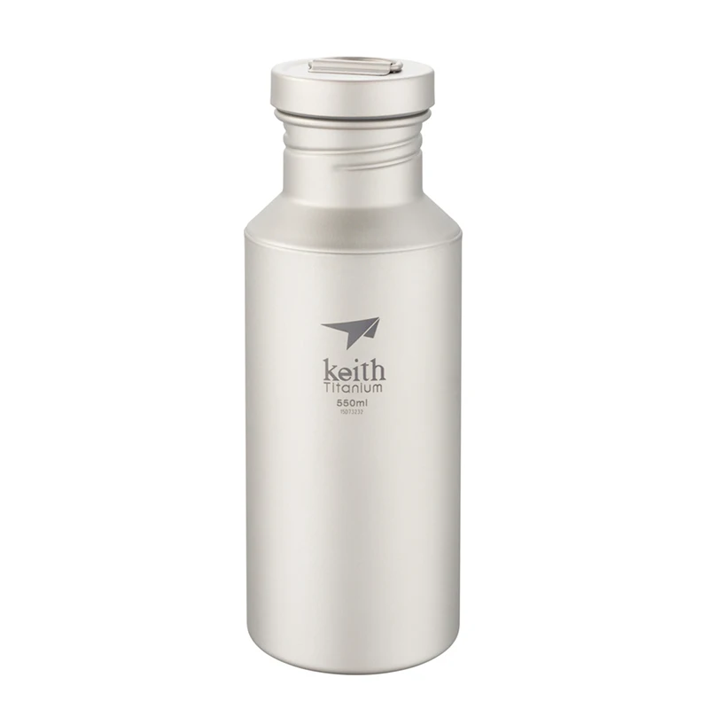 Imagem -02 - Keith Titanium Camping Water Bottle Talheres Bacteriostáticos Saudáveis Talheres Portáteis de Viagem ao ar Livre Garrafas Esportivas 550ml