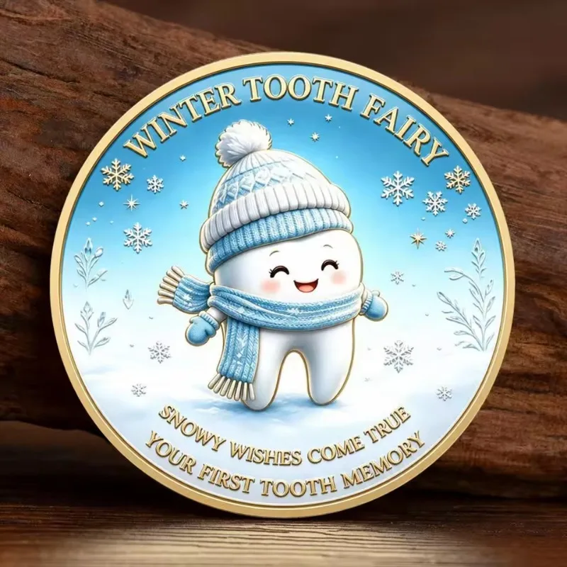 Winter Fairy Tooth Fairy Commemorative Coin Exchanging Teeth Collecting Token Pediatric Dental Office Reward Gift for Children