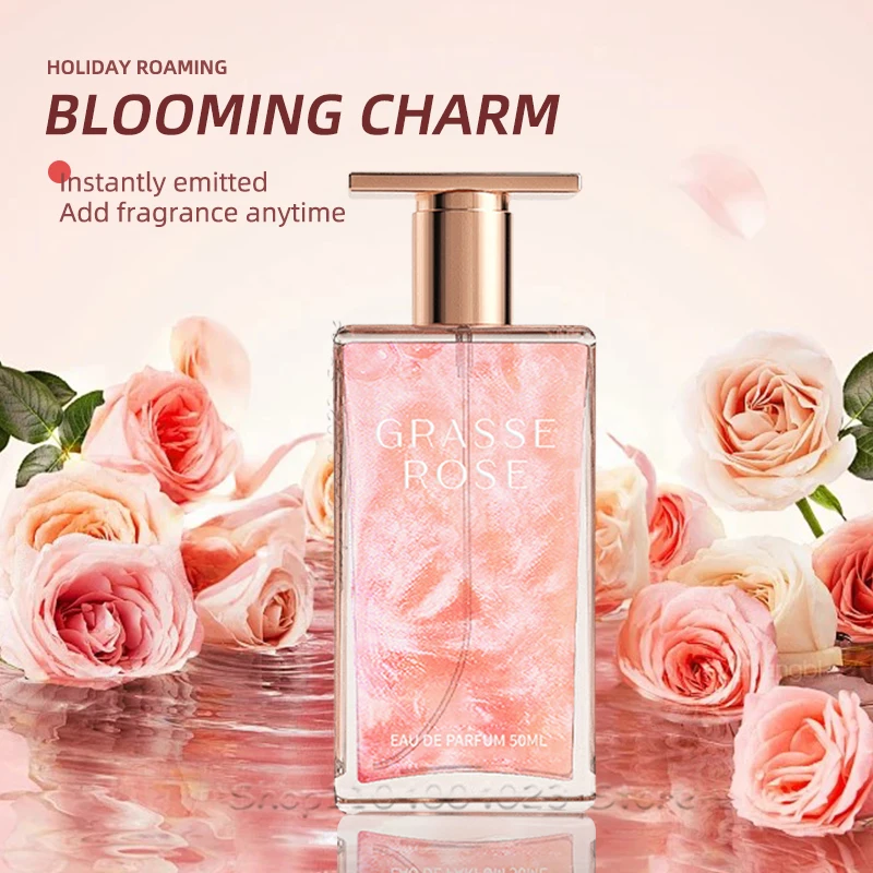 Perfume De rosa Grasse De 50Ml, fragancia De larga duración, Eau De Toilette, pulverizador De niebla De Perfume para mujer, adecuado para uso diario, regalos para parejas