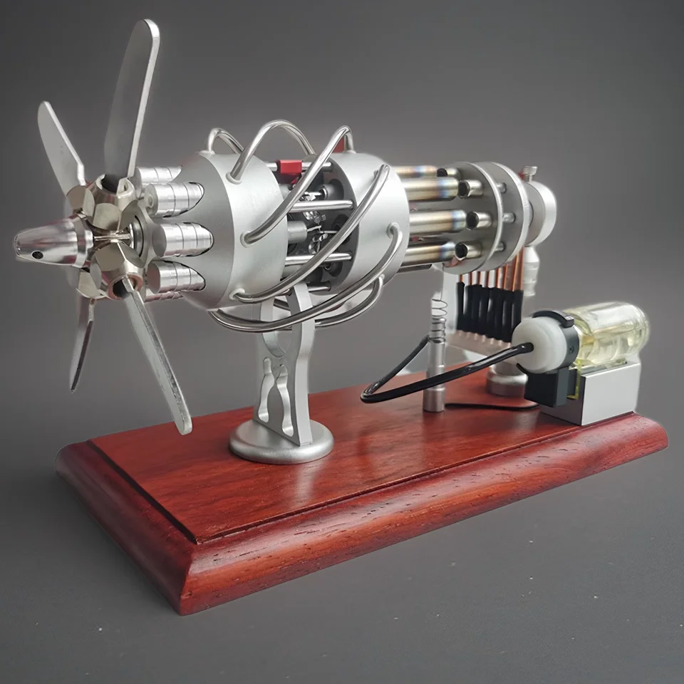 Swashplate 16-cylinder aircraft engine model 8-cylinder thermodynamically powered miniature steam engine