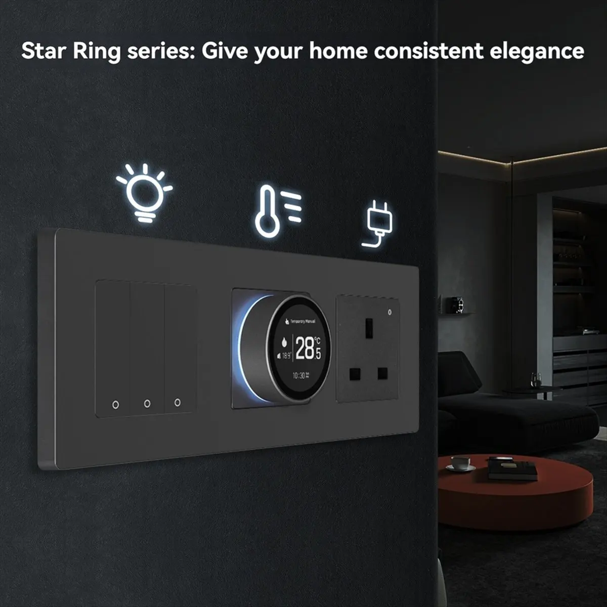 Tuya ZigBee Smart Knob Thermostat Water Floor Heat Temperature Controller Works with for Home Black