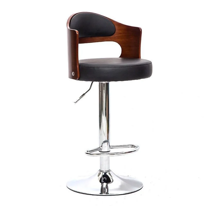 

Solid wood bar chair Modern simple bar chair Lifting and rotating household backrest High-footed stool Beauty stool Swivel chair