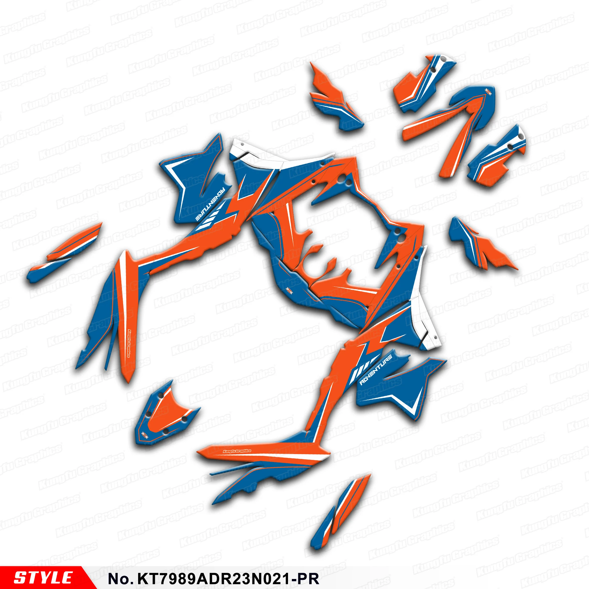 

JY RACING комплект индивидуальных графических наклеек в комплекте для KTM 790 890 Adventure R 2023 2024 25 26, восстановление, KT7989ADR23N021-PR