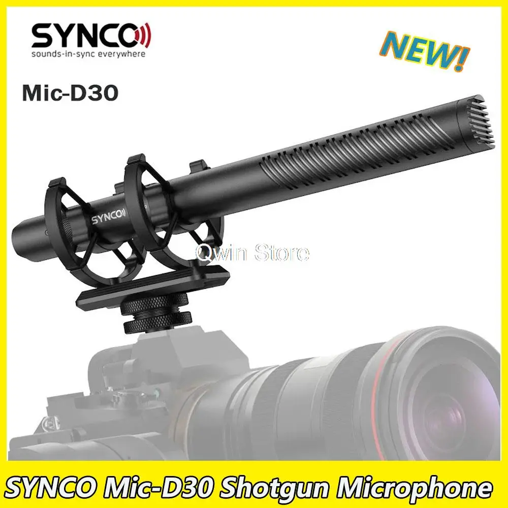 SYNCO Mic-D30 Shotgun Microphone on Camera Recorder Condenser Mic Real time monitoring for R DSLR, Camcorde