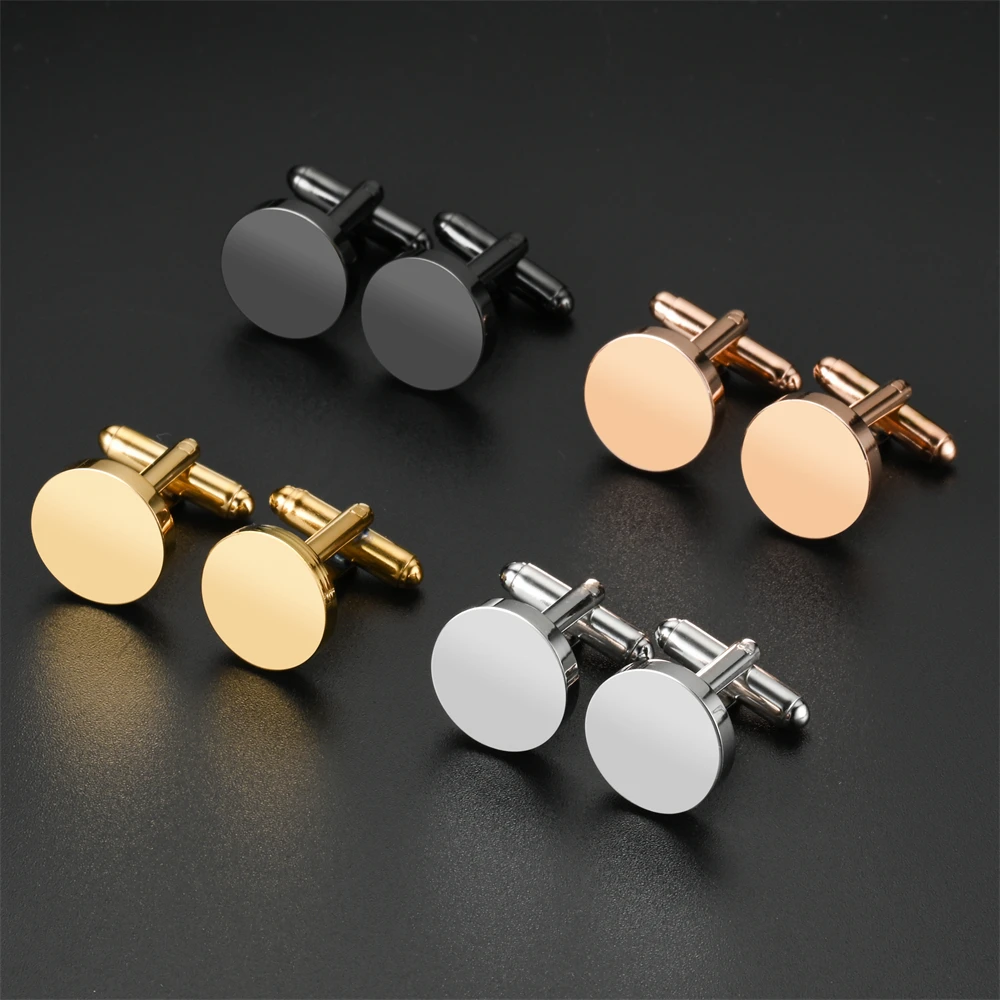 2pcs Mirror Polish Stainless Steel Blank Round Cufflinks For Mens DIY Jewelry Clothes Accessories 15mm/18mm/120mm Wholesale